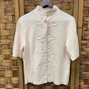 Vintage Contemporaine Elegant Salmon wool  Top with Decorative Accents Sz L